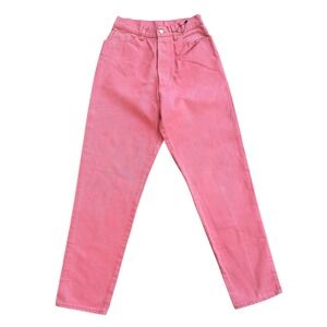 Vintage Junior Gaultier Pink Denim Jeans High Waisted Button Fly Size IT 29